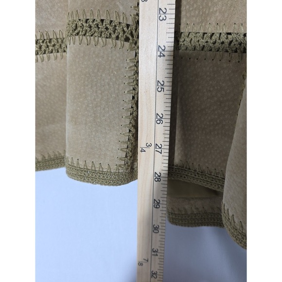 VTG Suede Lattice Tunic Vest Womens Size 8 Brown Boho Festival - Picture 6 of 8